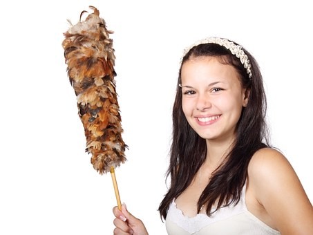 woman-with-feather-duster