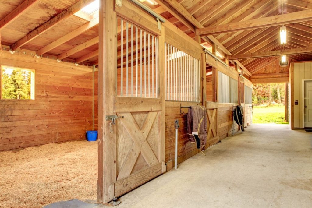 empty horse stable interior