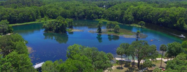 Rainbow River aerial in Dunnellon Florida