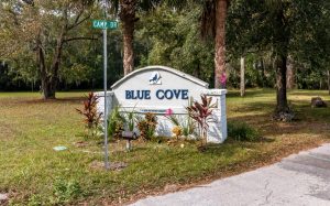 Blue Cove Subdivision sign in Dunnellon florida