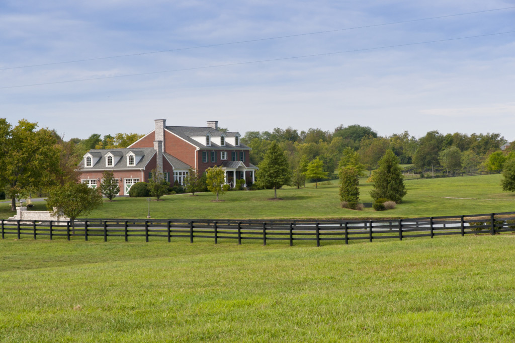 House on Farm with horse fence