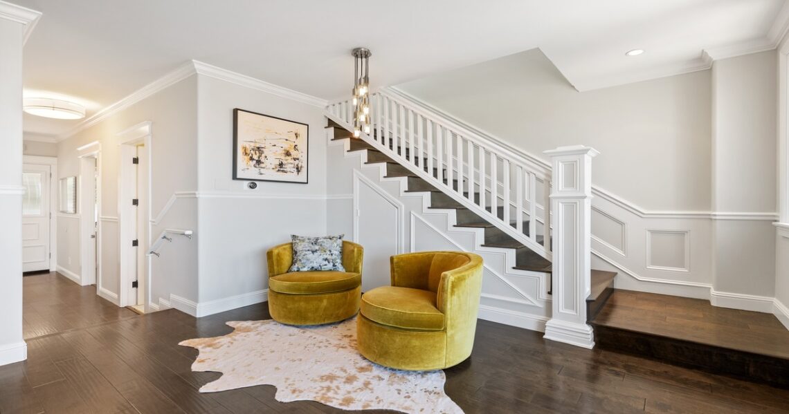 Home interior with stairs