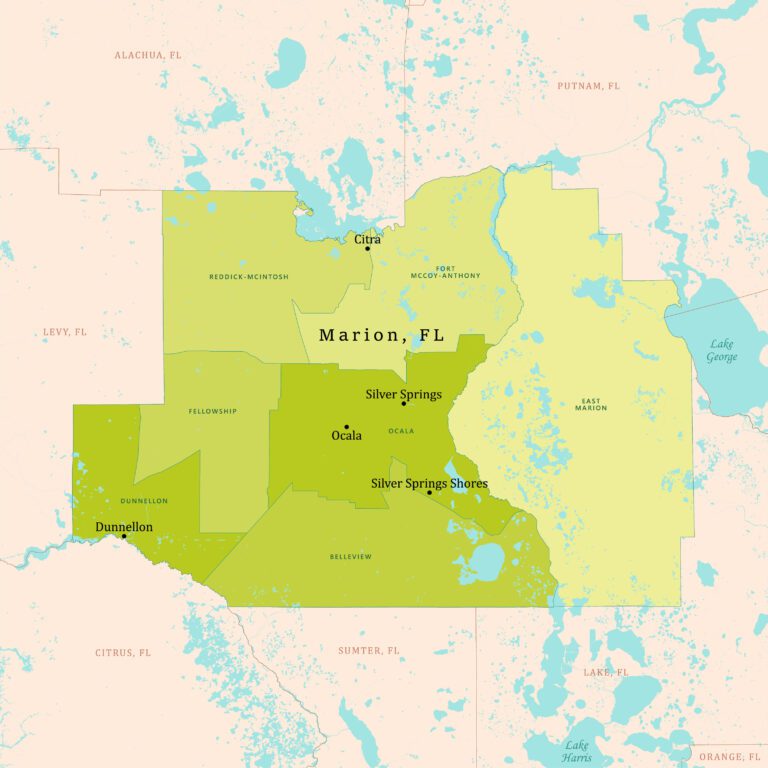 Marion County, Fl. Vector Map Green