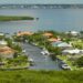aerial view of florida waterfront homes